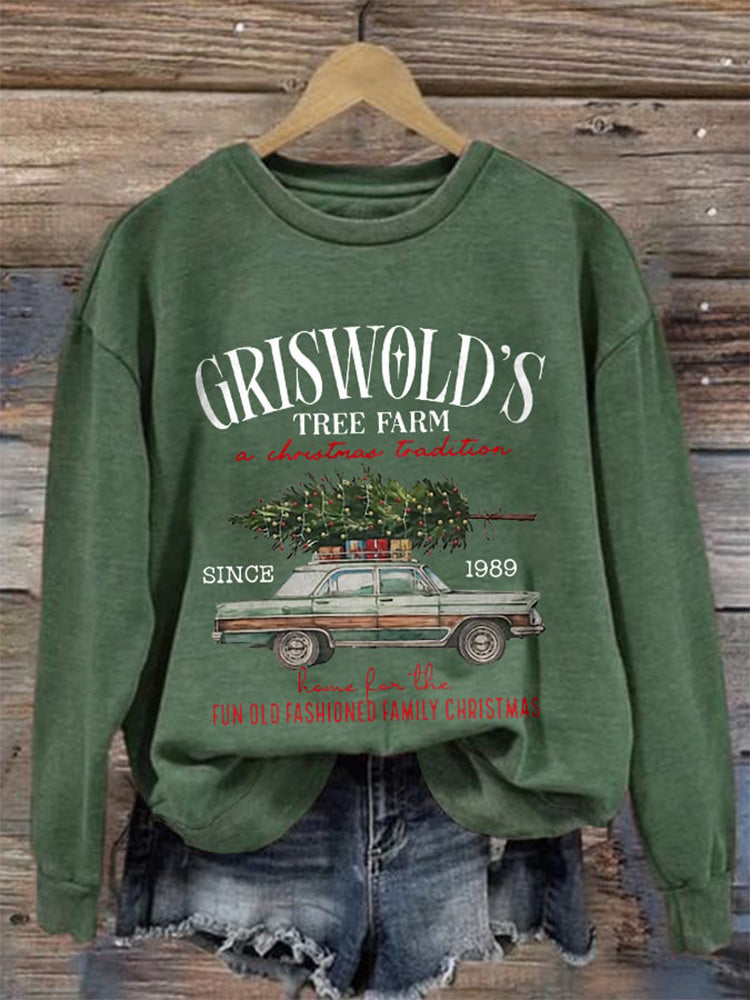 Comstylish Women's Griswold Family Christmas Print Crew Neck Sweatshirt