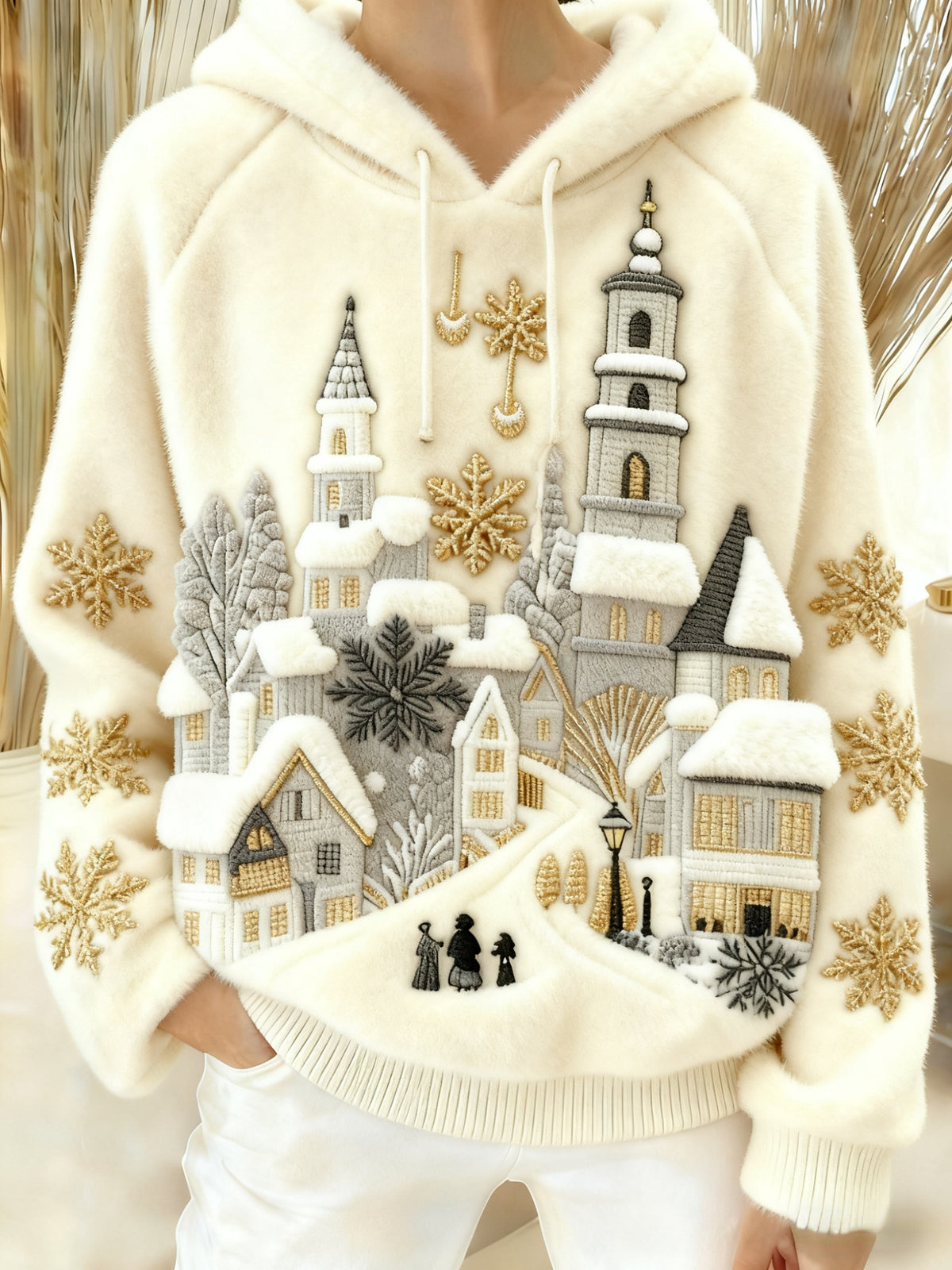 Christmas Art Women's Cozy Plush Hooded Sweater