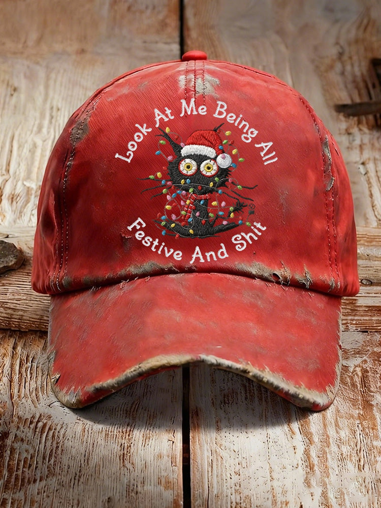 Unisex Christmas Funny Black Cat Hat elevenforest