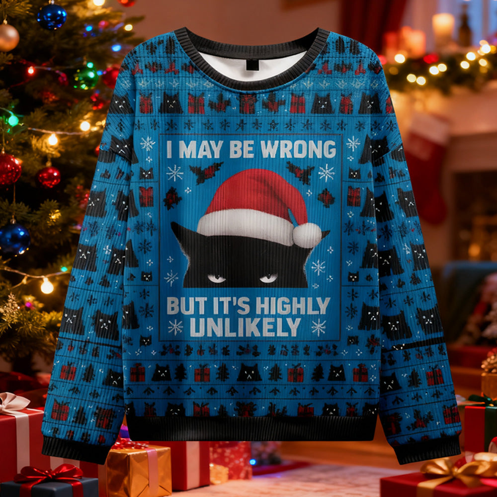 I May Be Wrong, But It's Highly Unlikely Christmas Ugly Sweatshirt elevenforest