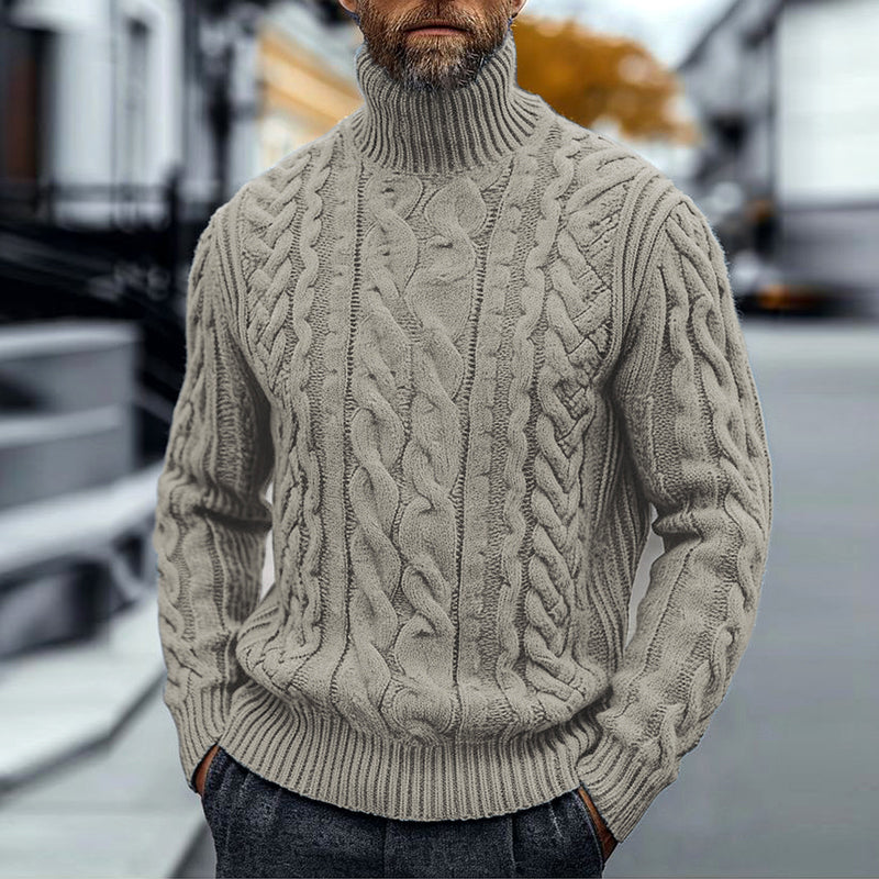 Vintage Thick Needle Cable Iceland Turtleneck Sweater artswardrobe