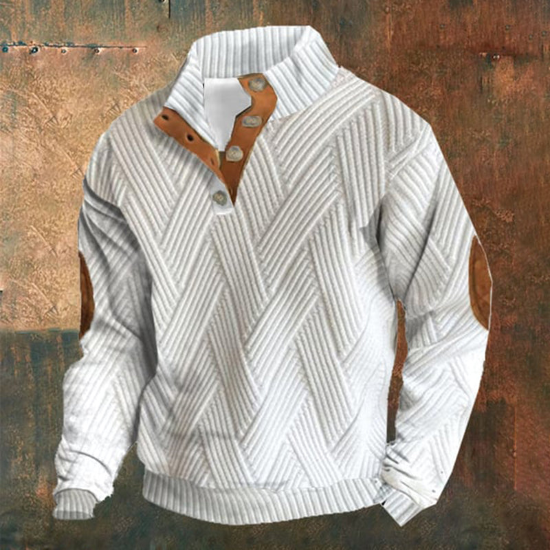 Men'S Plaid Print Button Casual Sweatshirt elevenforest