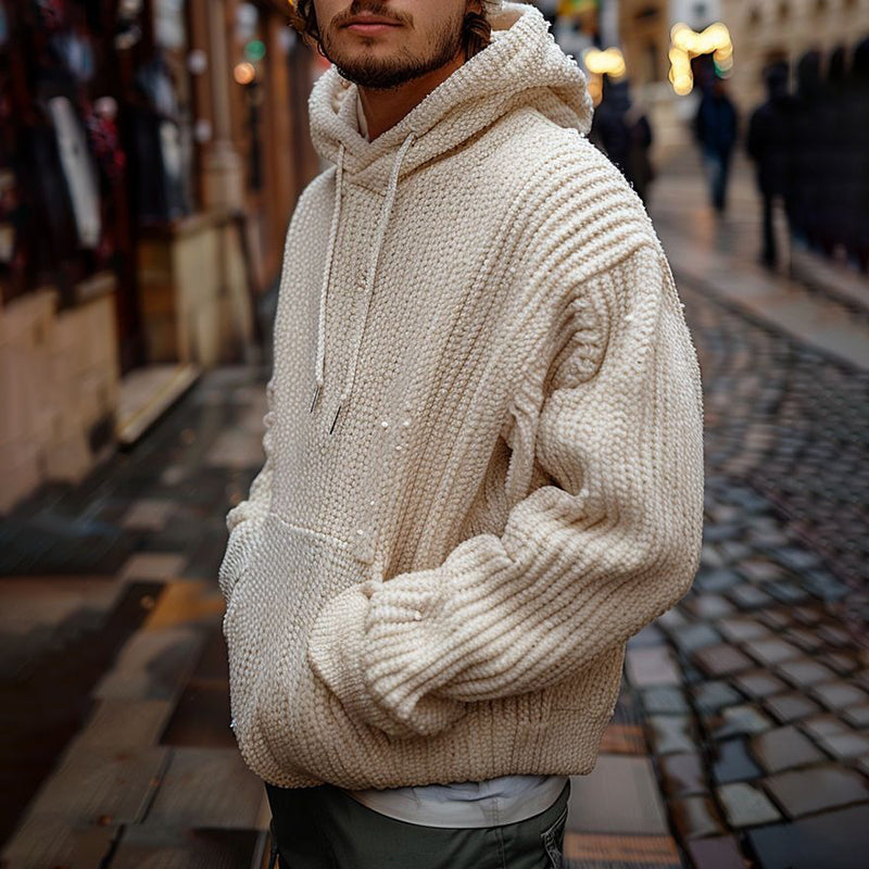 Men's Vingate Wool Blend Thick Needle Hooded Sweater artswardrobe