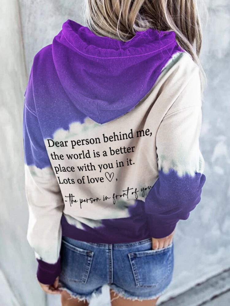 Comstylish Dear Person Behind Me You Matter Gradient Tie Dye Hoodie