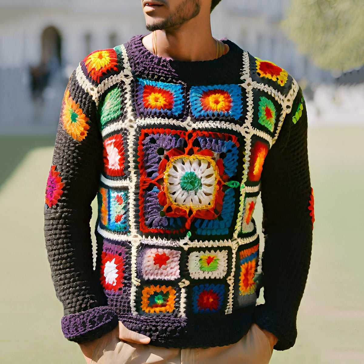 Vintage Warmth Winter Knit Jacquard Icelandic Crew Neck Sweater(Unisex ) elevenforest