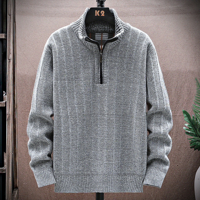 Men's Vintage Knitted Stand Collar Sweater elevenforest