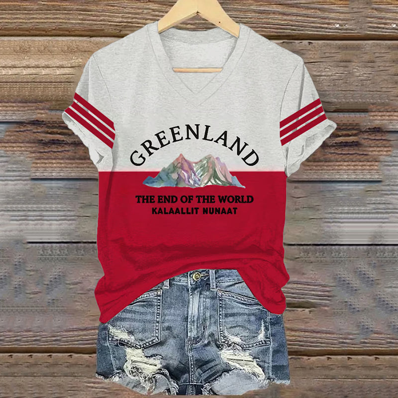 Women's Retro Greenland Print T-shirt elevenforest