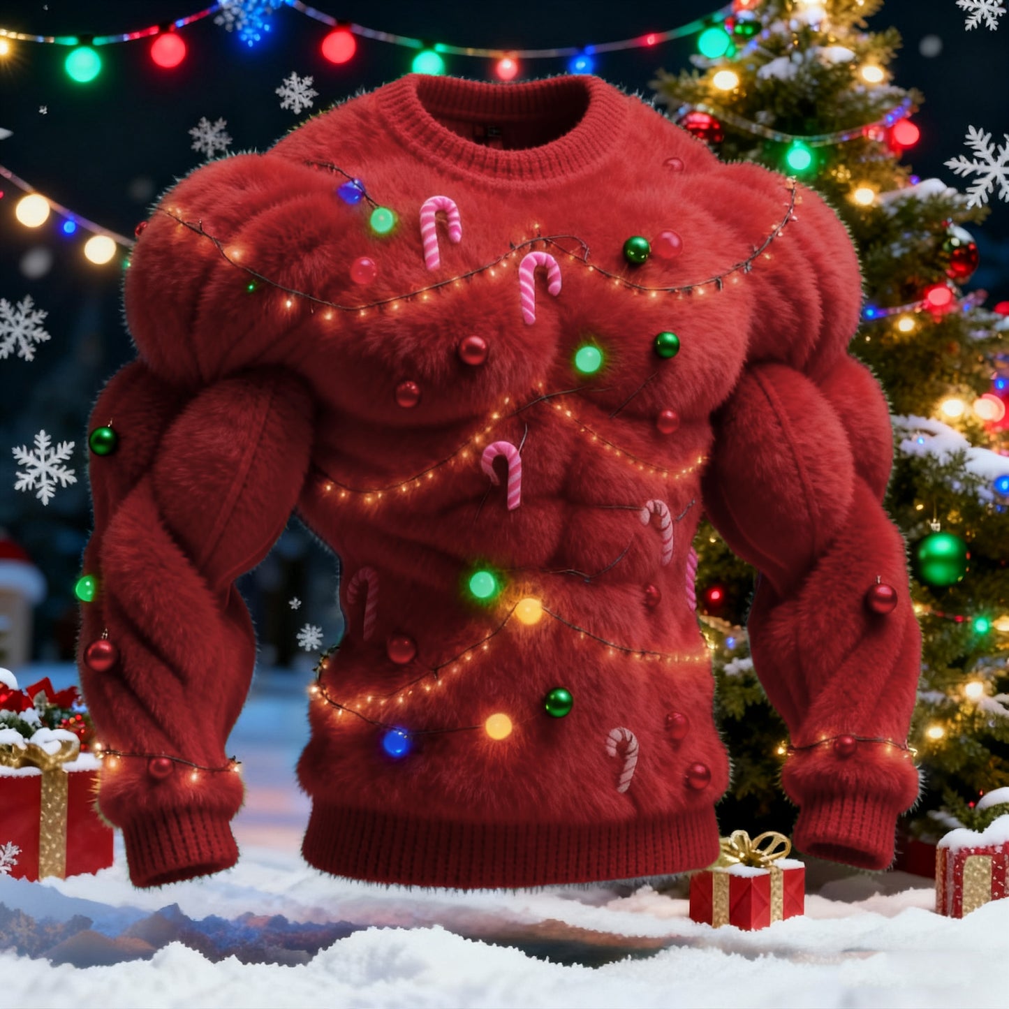 Men's Cosplay Christmas Tree Pattern Ugly Sweater artswardrobe