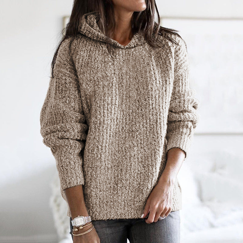 Retro Casual Solid Color Hooded Sweater elevenforest
