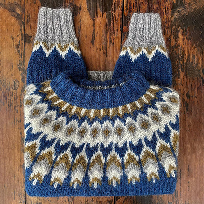 Vintage Icelandic Knit Jacquard Warmth Crew Neck Sweater（Unisex） elevenforest