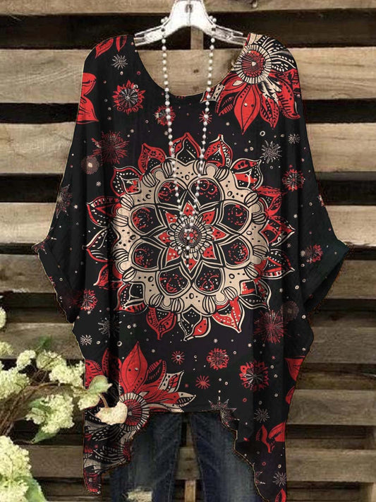Women's Vintage Mandala Floral Print Casual Top