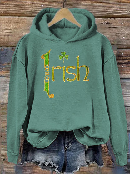 Comstylish Irish Shamrock Embroidered Women's Hoodie
