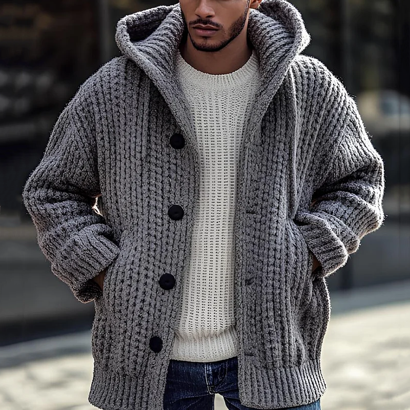 Men'S Vintage Jacquard Buttoned Down Cozy Sweater Cardigan elevenforest