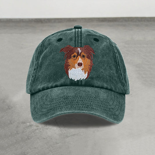 Comstylish Dog Face Embroidered Vintage Hat