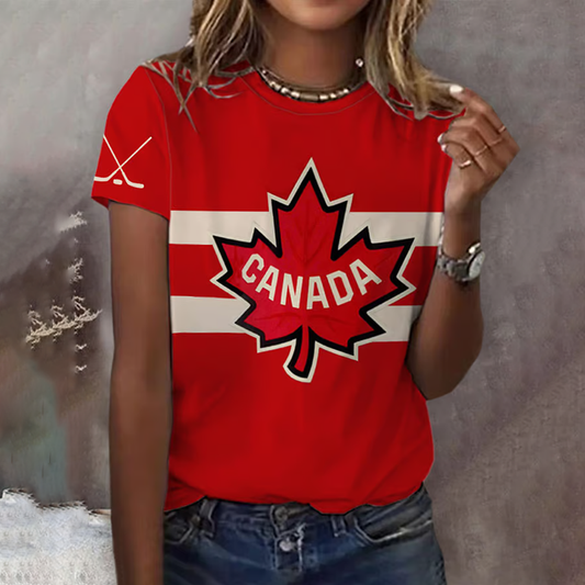 Abstract Retro Champion Canadian Hockey  Art Print T-shirt elevenforest