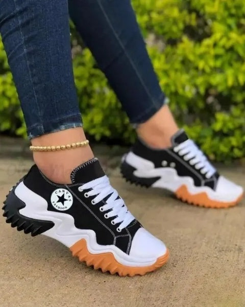 AS | Šněrovací tenisky Muffin s očky a kontrastními vložkami