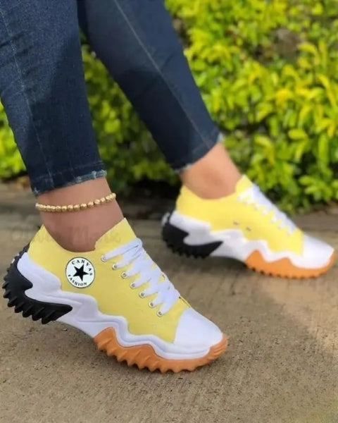 AS | Šněrovací tenisky Muffin s očky a kontrastními vložkami