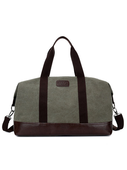 Vintage Washed Canvas Leather Patchwork Bag artswardrobe