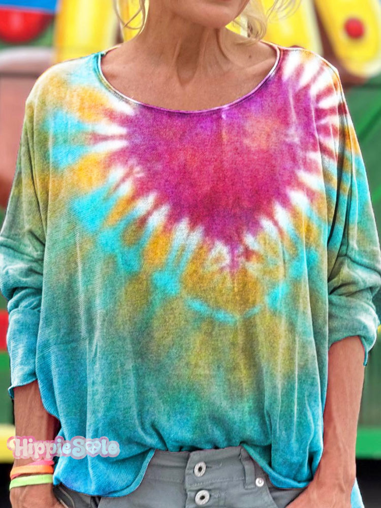 Women's Colorful Hippie Print T-shirt