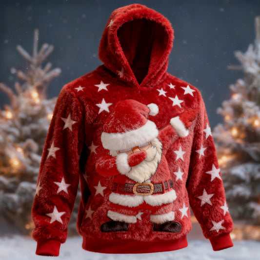 Comstylish Vintage Funny Christma Stana Dance Cozy Plush Hoodie