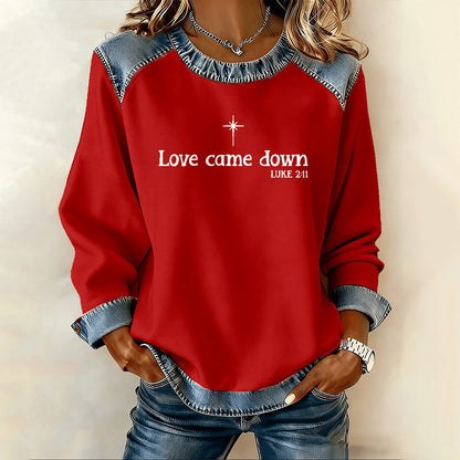 Comstylish Women's Christmas Faith Crew Neck Casual Sweatshirt