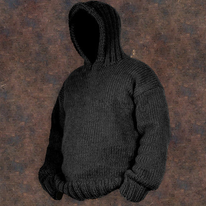 Vintage Cable Knit Basic Hooded Sweater elevenforest