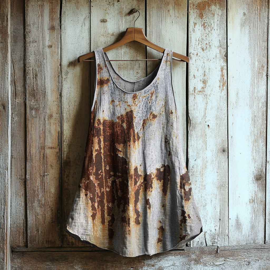 Rust Art Print Casual Tank Top artswardrobe