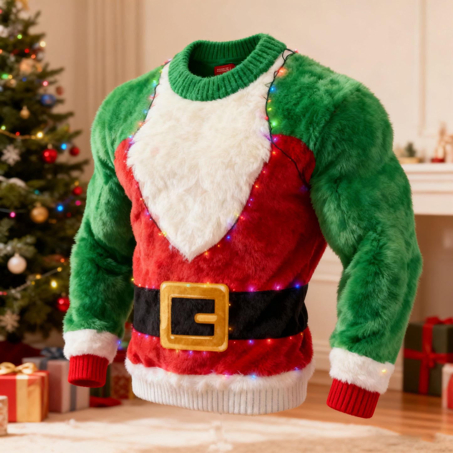Comstylish Men's Funny Christmas Pattern Casual Flannel Sweatshirt