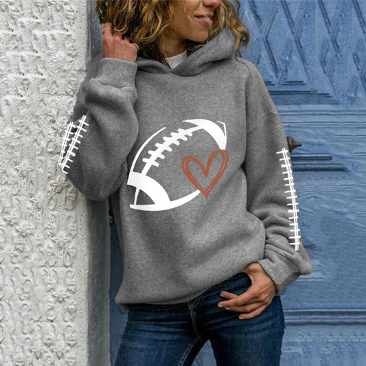 Comstylish Women's Football Lover Casual Hoodie