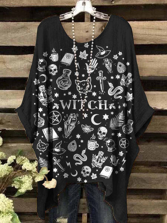Women's Vintage   Magic Pattern Printed Top
