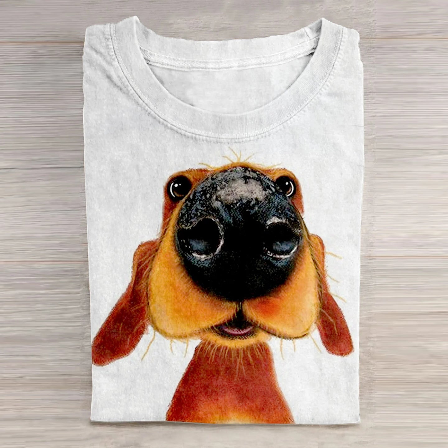 Comstylish Dog Art Print Casual Short Sleeve T-Shirt
