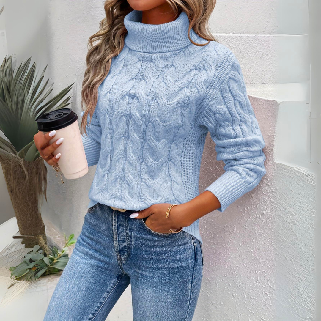 Verónica® | Warm knitted turtleneck sweater for women