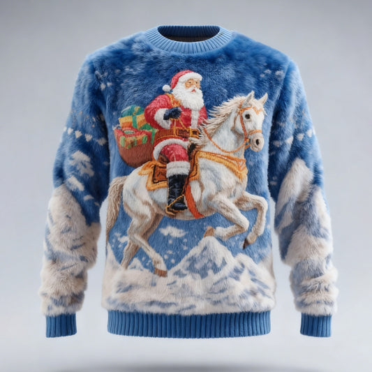 Comstylish Men's Christmas Santa Claus Comfortable Plush Sweatshirt