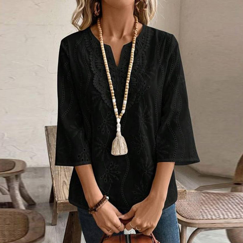 Vintage Lace Floral Embroidered Cozy Shirt artswardrobe