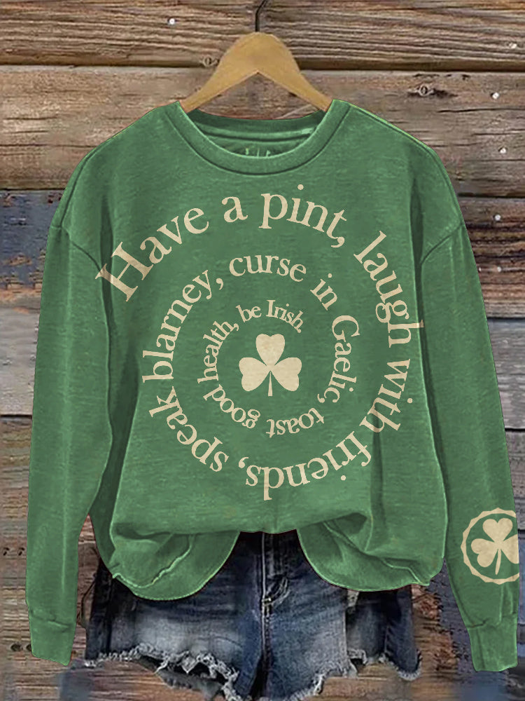 Comstylish Irish Shamrock Print Women's Sweatshirt