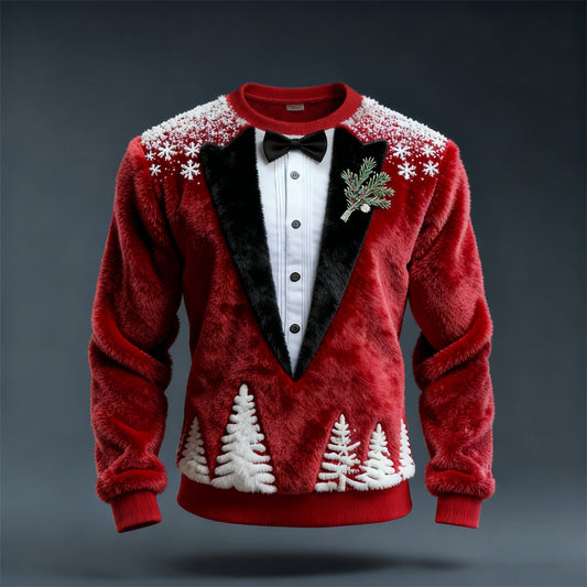 Comstylish Christmas Two-piece Set Design Men's Flannel Sweatshirt