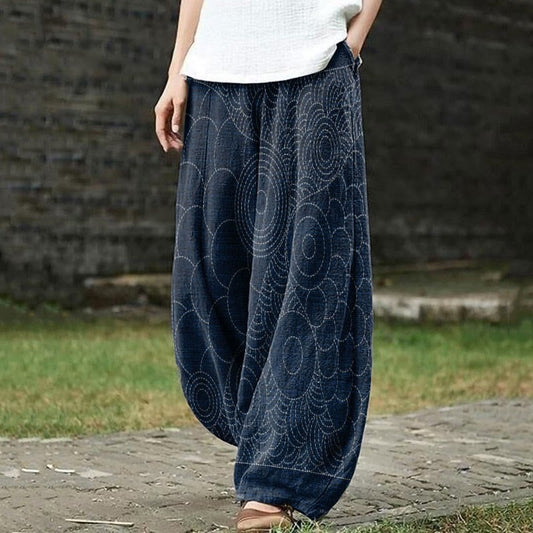 Comstylish Japanese Art Print Loose Pants