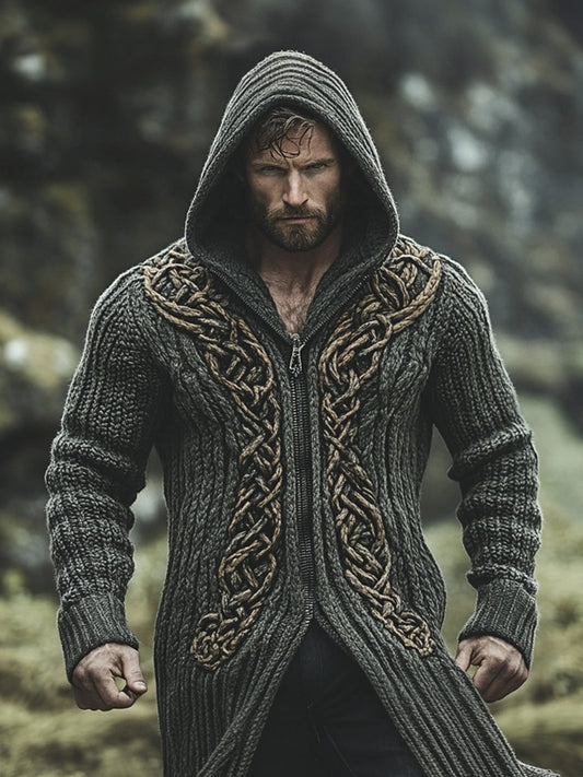 Irish Celtic Myth Men's Hooded Zipper Sweater artswardrobe