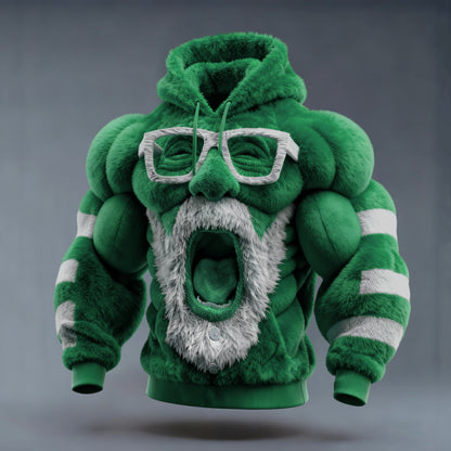 Ugly Christmas Sweater Funny Santa Claus Hooded Hoodie artswardrobe