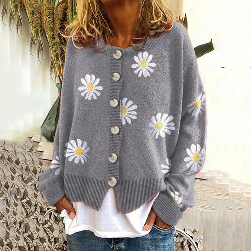 Little Daisy Embroidered Sweater Cardigan artswardrobe