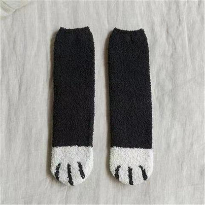 Comstylish Lovely Cat Paw Inspired Fuzzy Plush Socks