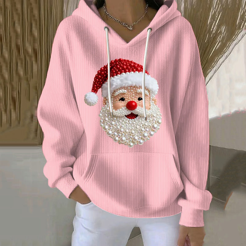 Comstylish Women's Christmas Cute Santa Art Hoodie