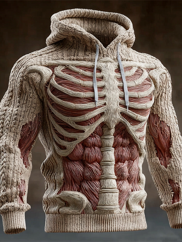 Halloween Muscle Anatomy Art Men's Knit Hoodie artswardrobe