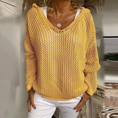 Vintage Hollow Out Comfy Hooded Sweater elevenforest