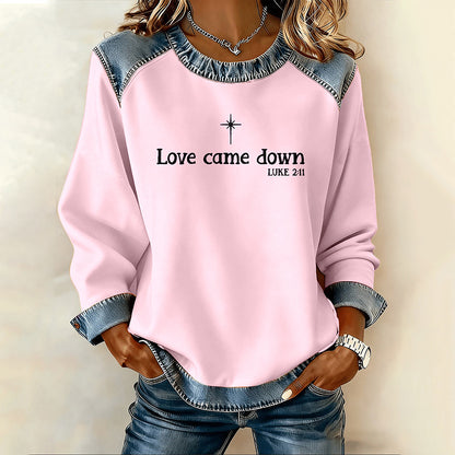 Comstylish Women's Christmas Faith Crew Neck Casual Sweatshirt