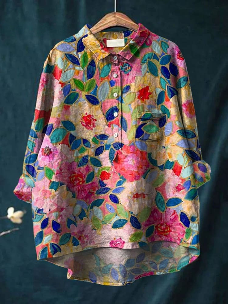 Summer Forest Art Printed Women's Casual  Shirt