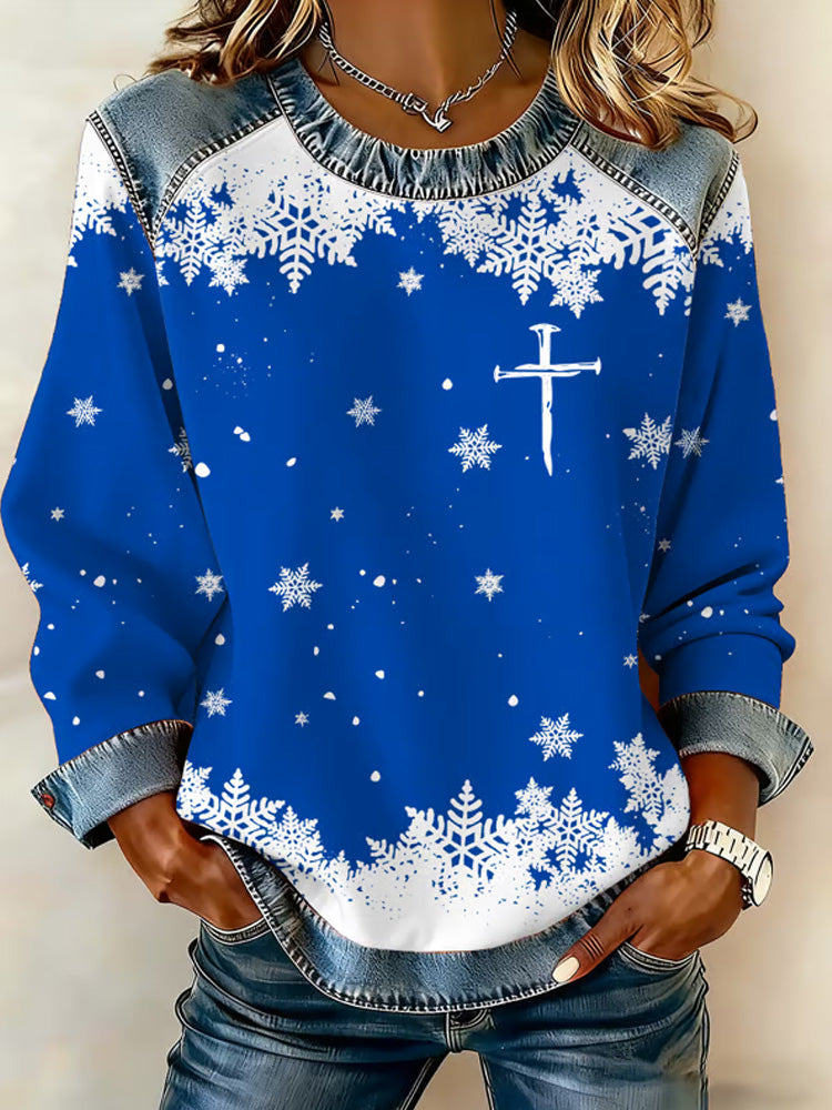 Comstylish Women's Christmas Faith Print Sweatshirt