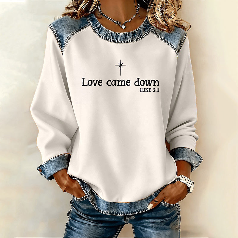 Comstylish Women's Christmas Faith Crew Neck Casual Sweatshirt