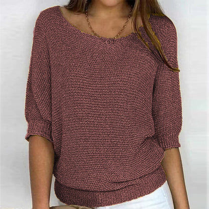 Vintage Solid Color V Neck Comfy Sweater elevenforest