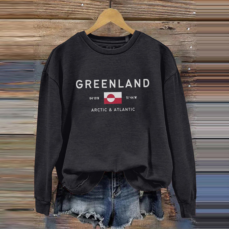 Women's Greenland Flag Print Sweatshirt elevenforest